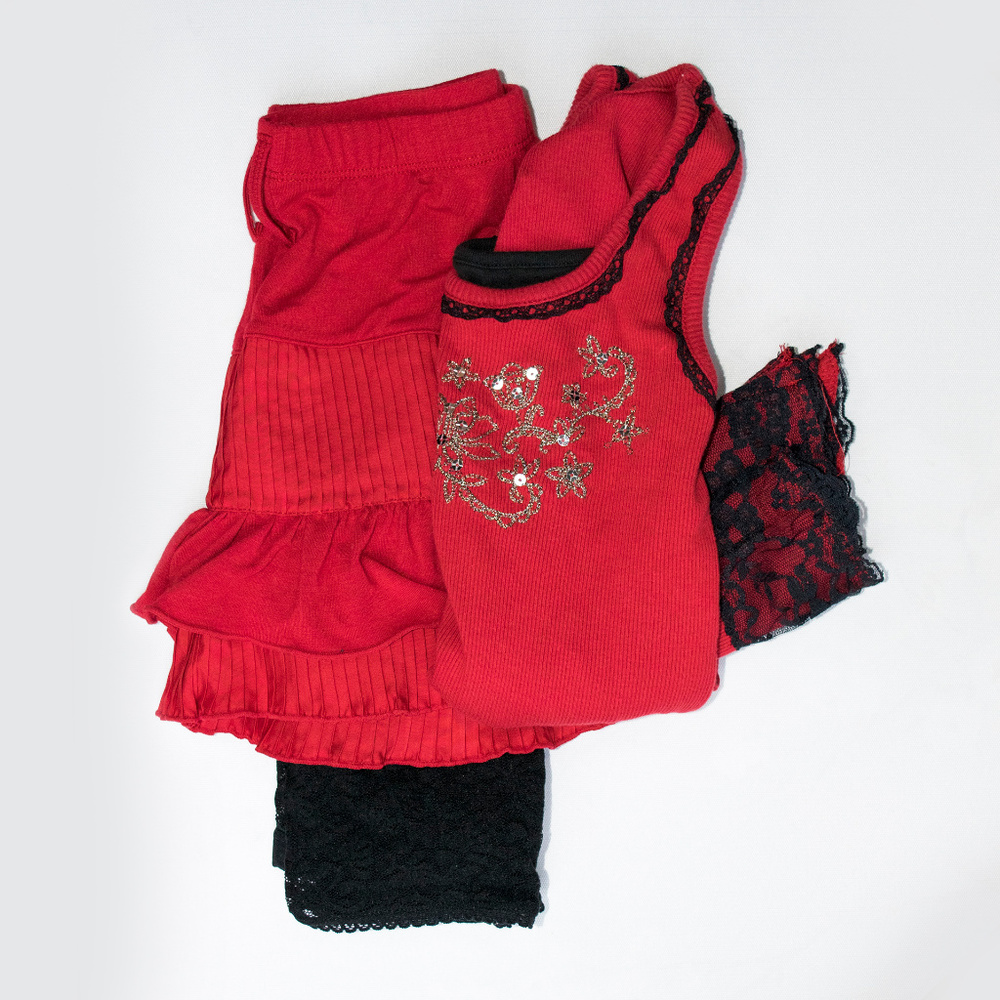 3/$15 Girls Red Outfit